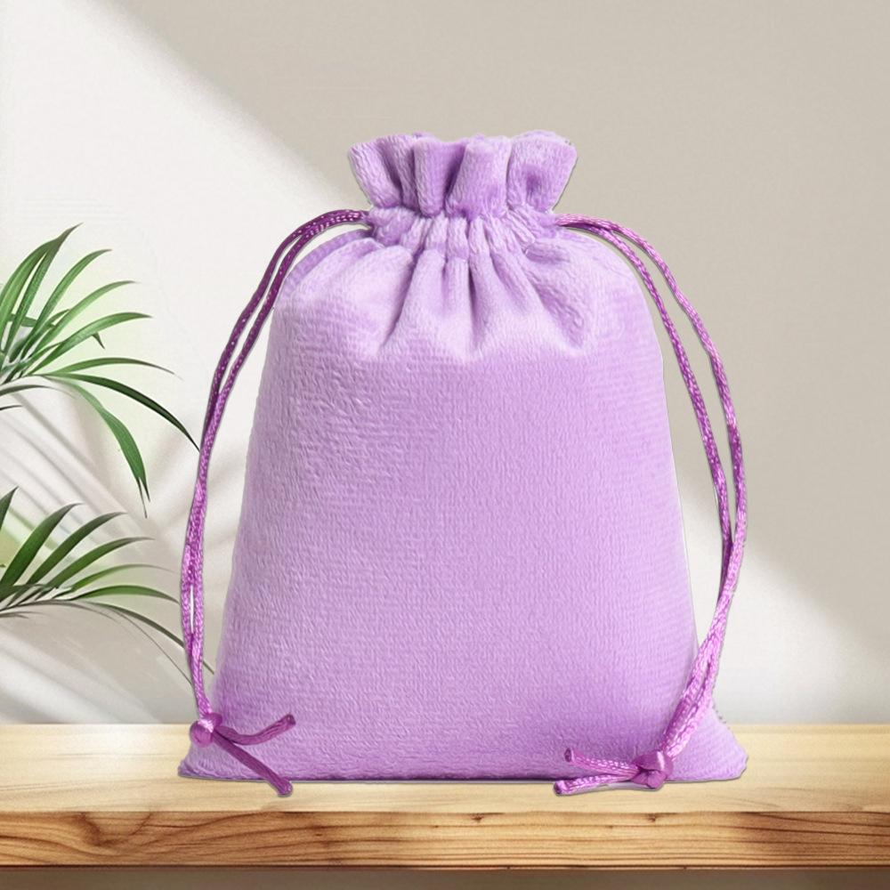 Custom Black Velvet Jewelry Storage Flannel Drawstring Bag