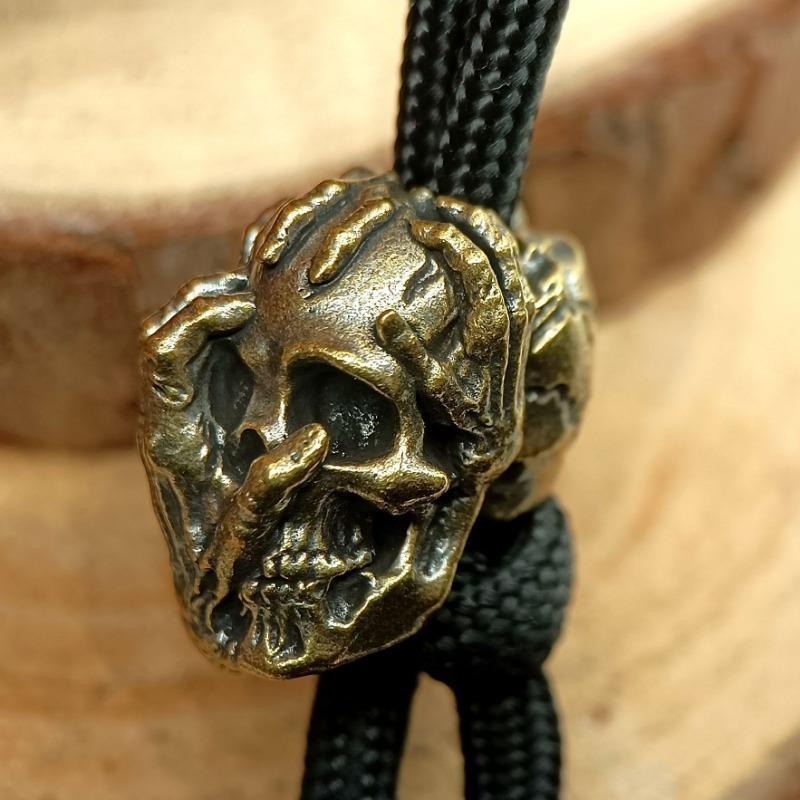 Outdoors Tool Brass Three Handed Skull Knife Beads Lanyard Pendant Backpack Bracelet Necklace Keychain DIY Accessories