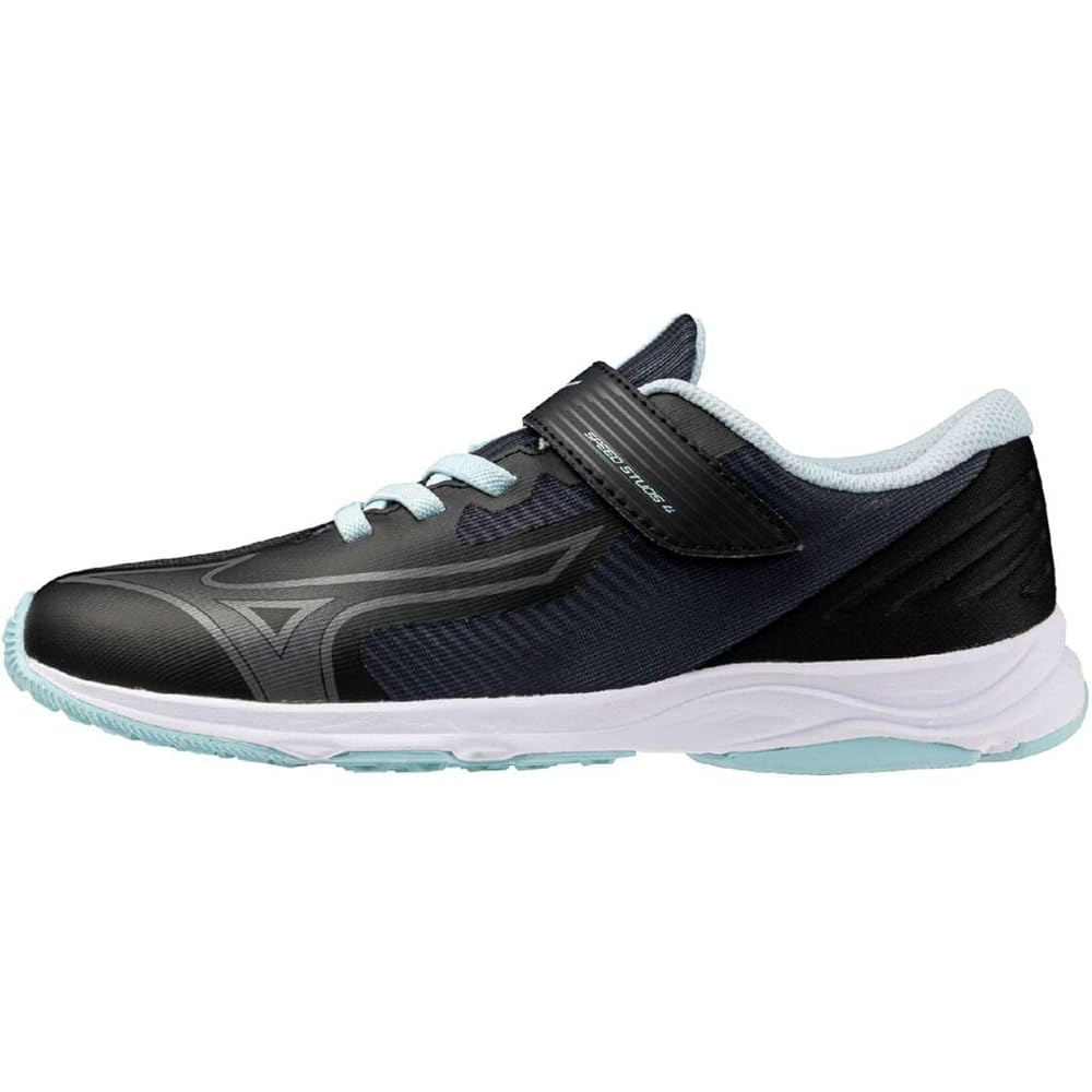 Mizuno Junior Speed Studs 4 Belt Lightweight Sports Shoes Black Light Blue 19.0 cm 2E Unisex Kids