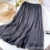 Mercerized Skirt Women'S Summer New Comfort Plus Size Cool A- Line Skirt Temperament Slimming Elastic Waist Midi Skirt