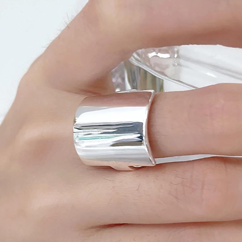 foxanry Минималистичные гладкие кольца со штампом для женщин, пары, новая мода, креативные геометрические украшения ручной работы, ширина