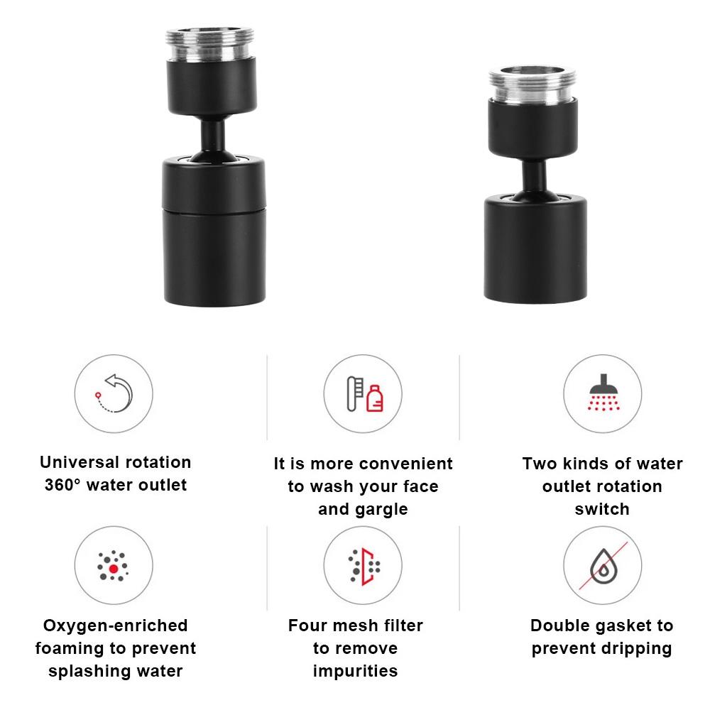 Спринклер для крана Вращающийся на 360° поворотный кран Аэратор Водосберегающая насадка-распылитель Распылитель для кухонной мойки Универсальная защита от брызг