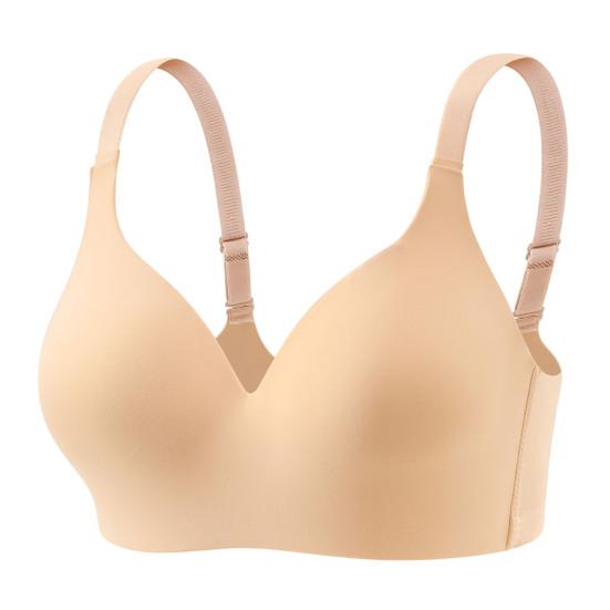 Women Bra Adjustable Shoulder Strap Push-up Anti-snagging Solid Color Full Coverage Wire-free