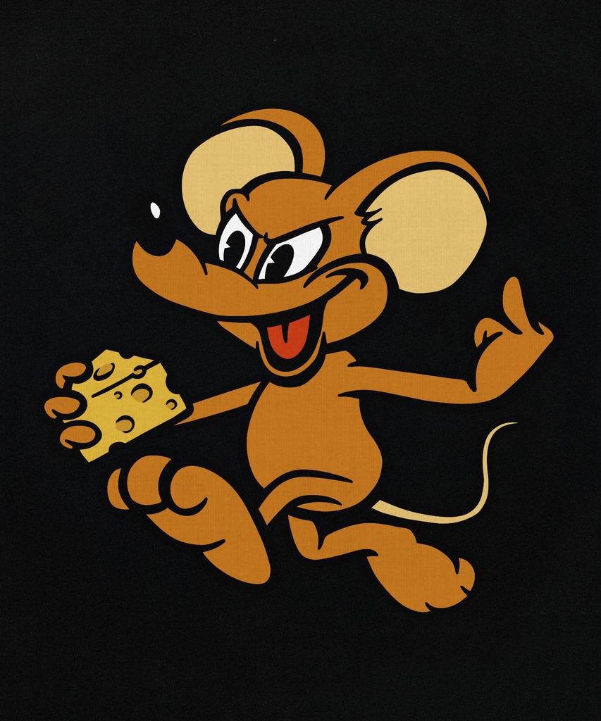 LAUGHER Футболка 'N' Run Mouse - Черная