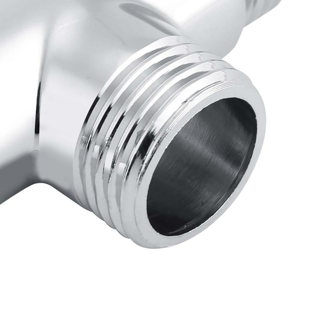 3-Way T Shape Diverter Shut Off Valve Shower Toilet Bidet Sprayer Water Adapter Chrome Color