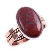 Кольцо из натурального красного драгоценного камня яшмы 925 пробы с двумя тонами S.9.5 S4R48