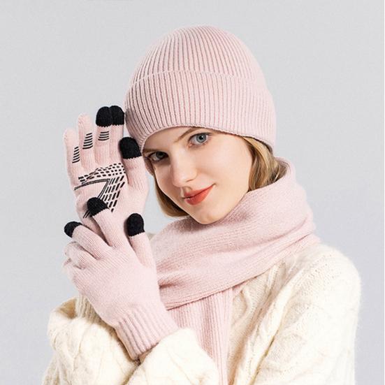 Winter Unisex Hat Knitted Thick Stretchy Piled Hat Solid Color Ear Protection Warm Daily Wear Cap Outdoor Skiing Skating Headwear