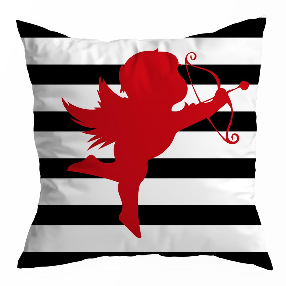 Наволочка на День святого Валентина, Бархат "персиковая кожа", Принт "сердце", Домашний текстиль, Наволочка на диванную подушку, Подушка для поясницы и спины в машину