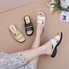 Summer Fashion Mid Heel Wedge Sandals Non-Slip Open Toe Ladies Slip On Soft Sole Casual New Slippers