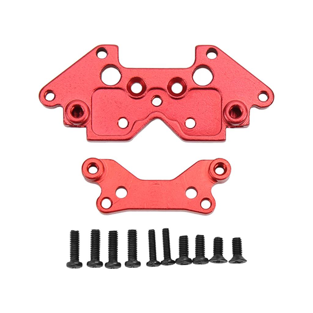 Front Rear Shock Absorber Plates Aluminum Alloy Front Rear Shock Towers for HBX 1 18 18859E 18858E 18857E SUVRed