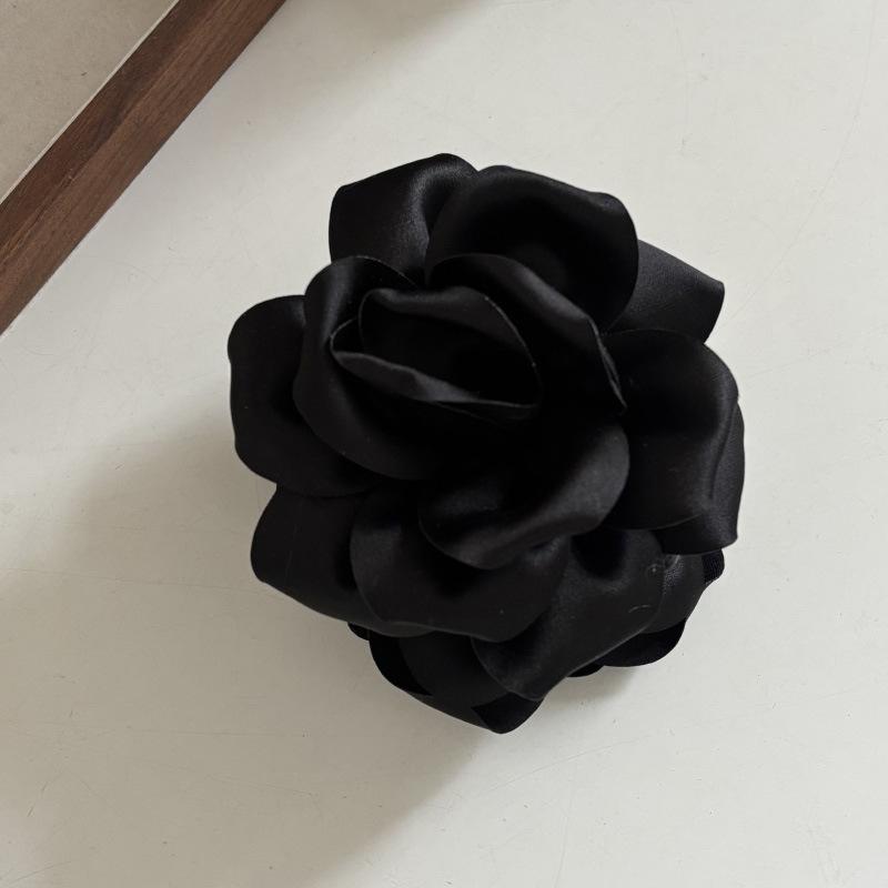 Тканевый цветок розы заколка-краб для волос для женщин девушки зажим для волос пластиковый зажим для хвостика летний головной убор аксессуары для волос