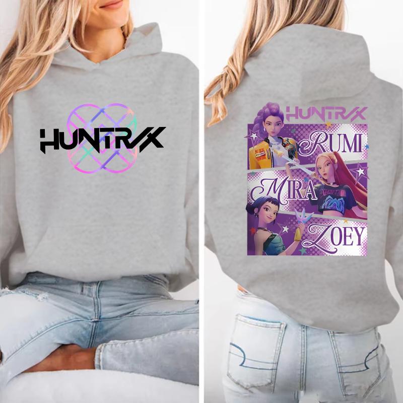 Anime Kpop Demon Hunters Mira Rumi Zoey Printed Hoodies Women Men Autumn Winter Casual Long Sleeve Pullover Sweatshirts