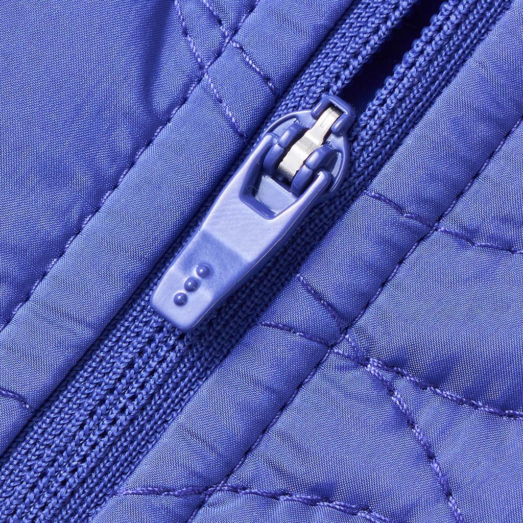 SAUCONY Однотонная куртка из плотного хлопка с воротником-стойкой и заниженной линией плеч, женские куртки светло-фиолетового и синего цвета SC1249062B-BL36