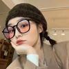 Румяные очки Женские Простые Лицо Крупная Оправа Плоские Очки Большое Лицо Тонкая Оправа Очков