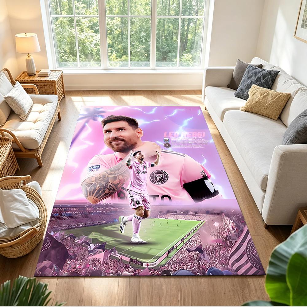 Colorful Soccer Player Carpet Perfect for Game Room Dining Room Living Rooms Balcony Anti-slip Rug Office home decor