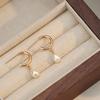 Simple Freshwater Pearl Women's Earrings Temperament Earrings Gold-plated Ins Style Korean Earrings