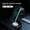 Portable Design Pocket Size Multi-functional  15W 3-in-1 Magnetic Wireless Fast Charging Station for Phone Watch Earbuds