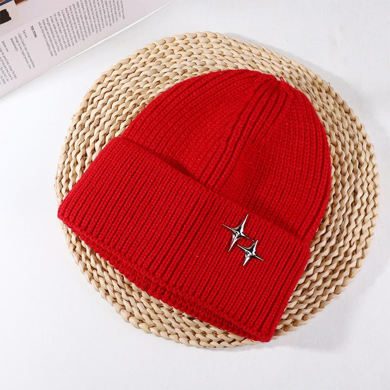 Autumn and Winter Korean Style Stars Versatile Big Head Circumference Showing Face Small Warm Ear Protection Hat Head Wool Hat