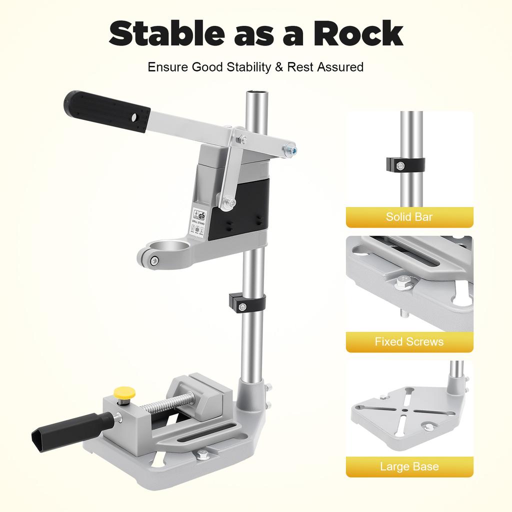Floor Drill Press Stand, Aluminum Alloy Bench Mount Drill Holder Jig for 1.4-1.6 inch Electric Drills, Precision Drilling Tool