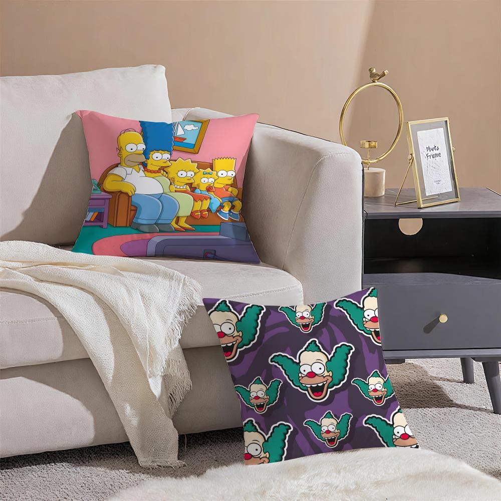 The Ssimpsons Cartoon Sofa Cushion Cover Throw Pillow Cover Hidden Button Durable Polyester Chair Cushion