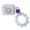 Новый силиконовый чехол для наушников Apple с горизонтальной полоской, маленький свежий, с ручными бусинами + силиконовый AirPods pro1, сердечко + ручные бусины