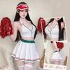 Japanese Anime School Cheerleading Girl Uniform Women Football Babe Sprots Two-Piece Top And Mini Skirt Outfits Cosplay Costumes