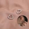 Earrings Heart Shape Decorating Full Luster Silver Color Simple Small Stud Earrings for Party
