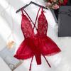 Ruffled Splicing Lace Mesh Chain Sexy Lingerie Transparent Backless Shapewear One-Piece Women's Underwear Sets Erotic Pyjamas