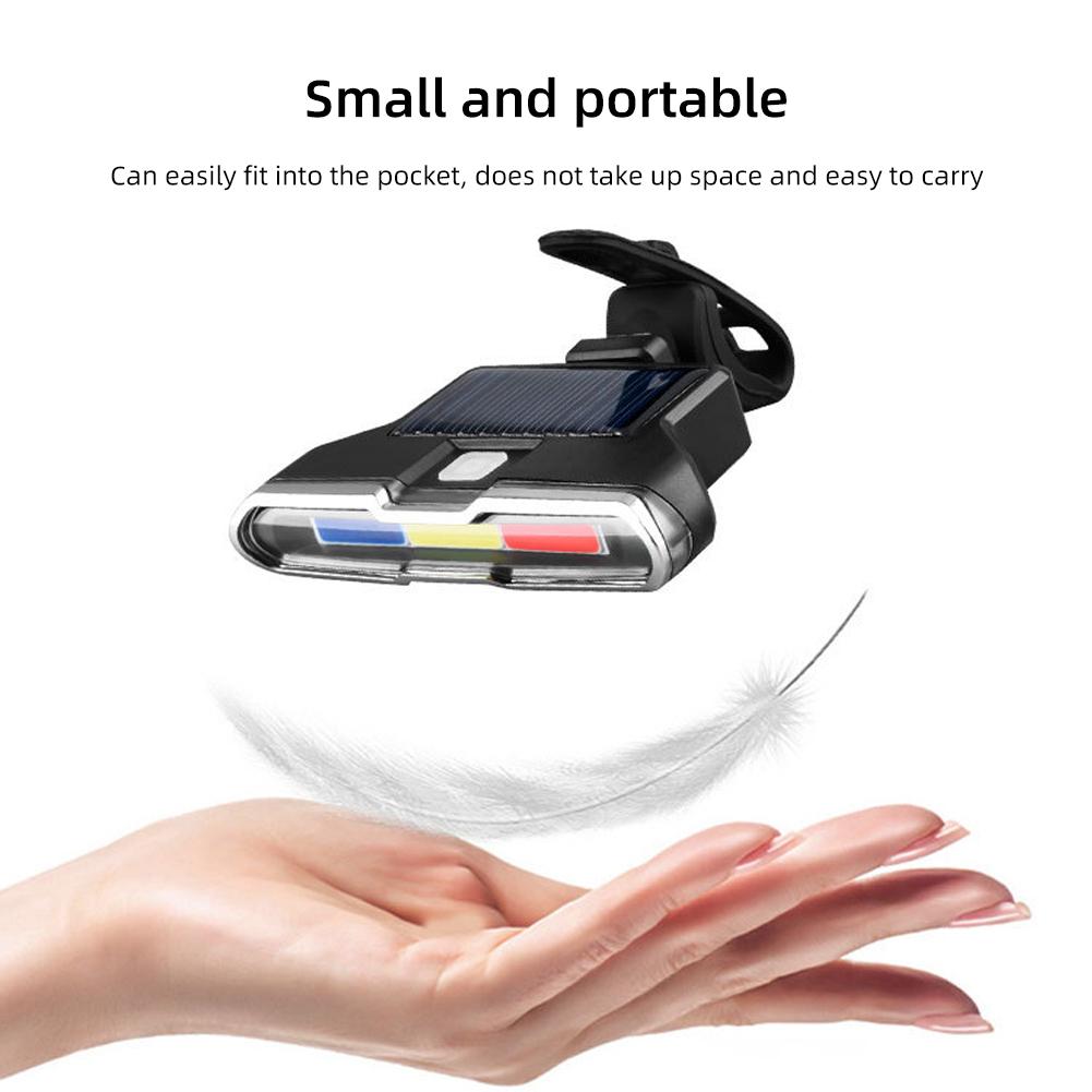 Велосипедный задний фонарь на солнечной батарее, дорожный фонарь безопасности, сверхъяркий велосипедный задний фонарь, водонепроницаемый, перезаряжаемый, 7 режимов, простая установка, идеально подходит для велосипедистов