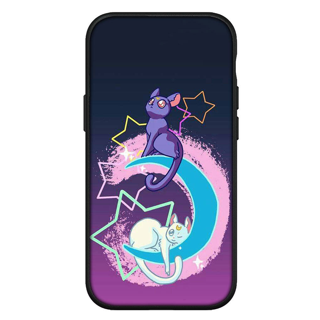 Чехол для iPhone 17 16 15 Xiaomi Poco Redmi Note 14 13 12 11 Pro Max 9 16e Samsung Galaxy S25 S24 9 OPPO Huawei Кот Моряк Аниме Луна Милый Чехол для Телефона
