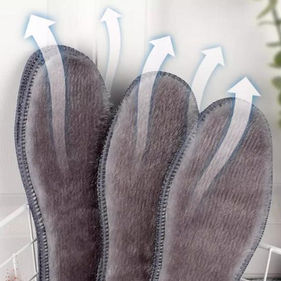 2 пары зимних теплых плюшевых стелек с утолщенным искусственным мехом и флисовой вставкой для обуви