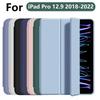 Чехол для iPad Pro 12.9 2018 2020 2021 2022, трехстворчатая подставка, интеллектуальная защитная обложка с мягкой задней крышкой из ТПУ, автоматическое пробуждение