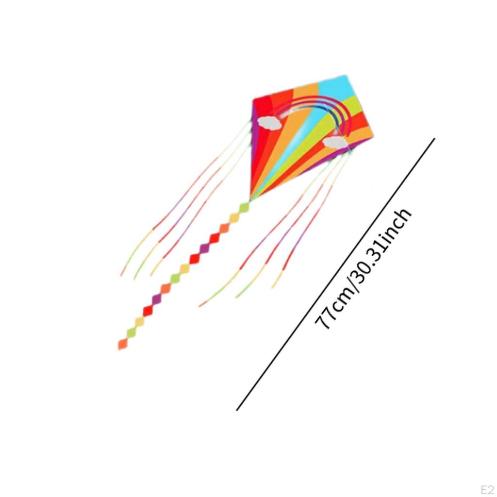 Воздушный змей Rainbow Diamond с одной леской, легко управляемый, игрушки для улицы, 328 футов, ручка в комплекте