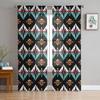 Traditional Aztec Pattern Sheer Curtains for Living Room Modern Voile Curtain Bedroom Tulle Curtains Window Drapes Decor