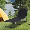 Sun Lounger, Folding Reclining, 5 Adjustable Angles, 120 kg Load, 188 x 56 x 28 cm, Black