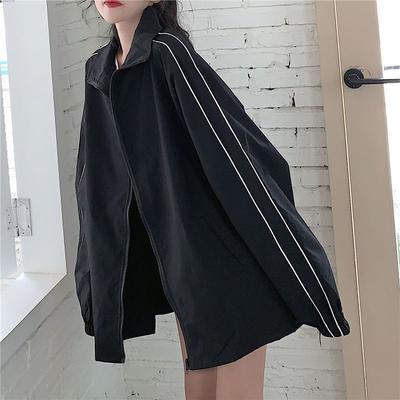 Женское пальто Весна и Осень Новое Корейский стиль Стиль Харадзюку Универсальное С длинным рукавом Свободное Японская рабочая одежда Бейсбольная форма для невысоких