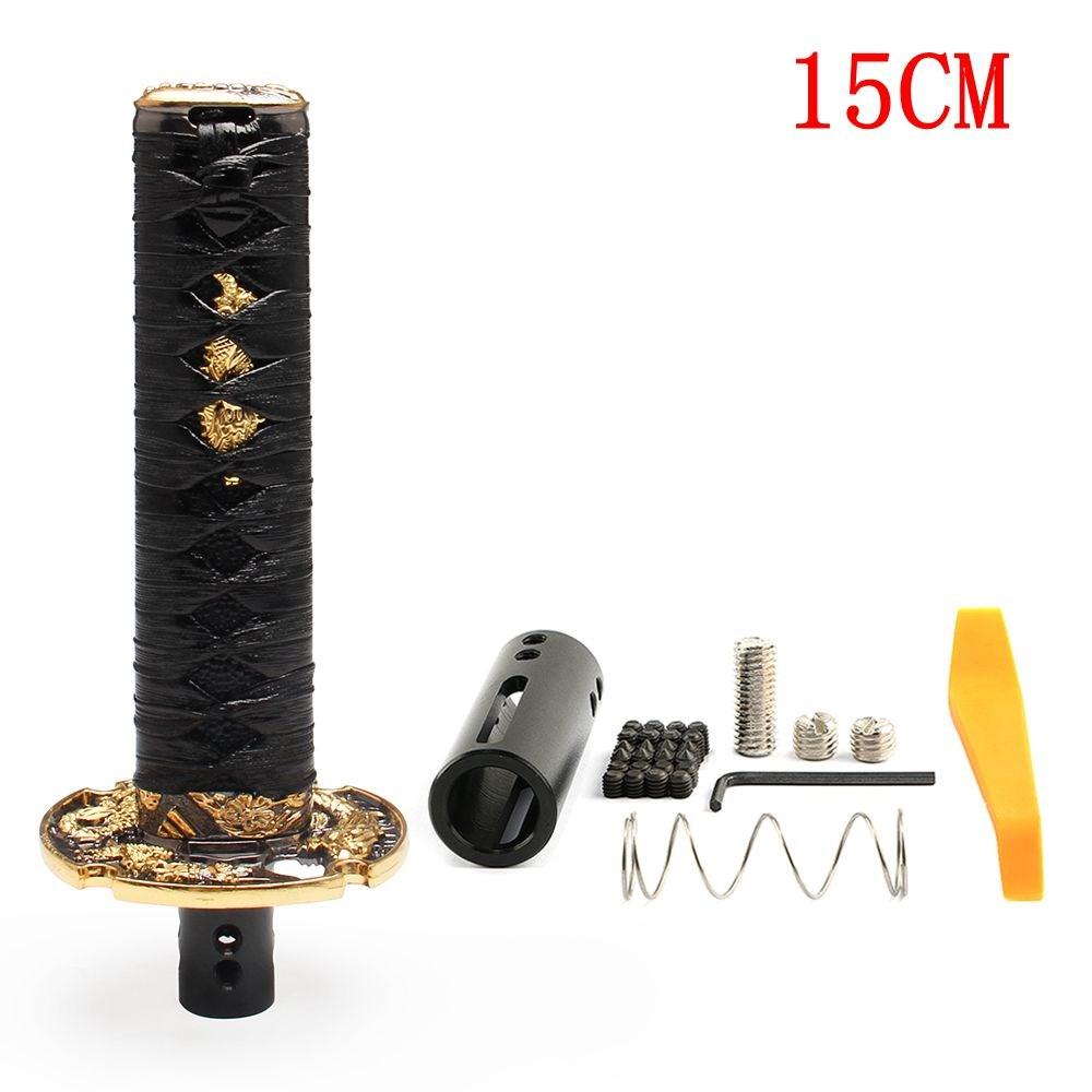 Samurai Sword Automatic Leather Shift Knob Universal For Lock/Button Transmission Cool Katana Gear Shifter Lever 100/150/260MM