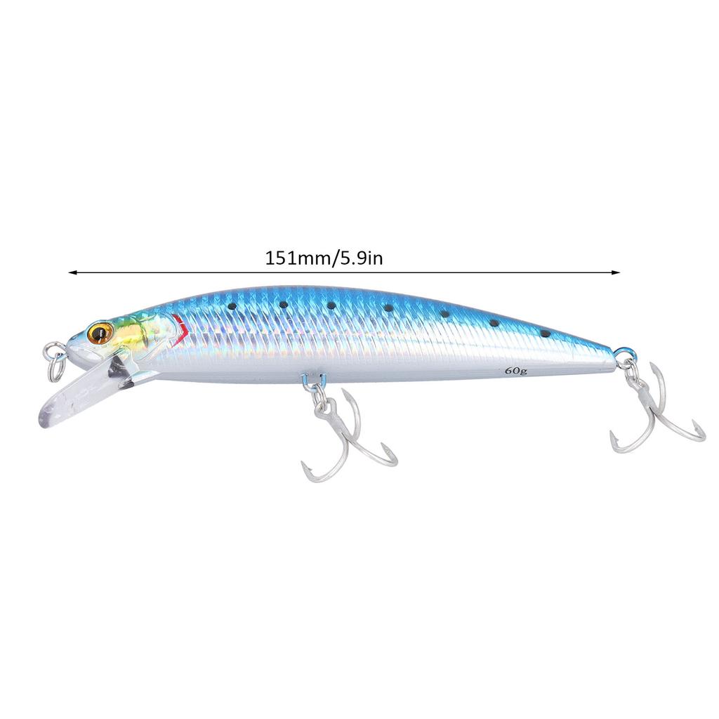 Sea Fishing Sinking Lure 60g Stainless Steel Plastic Artificial Simulation Eye Bait Accessory