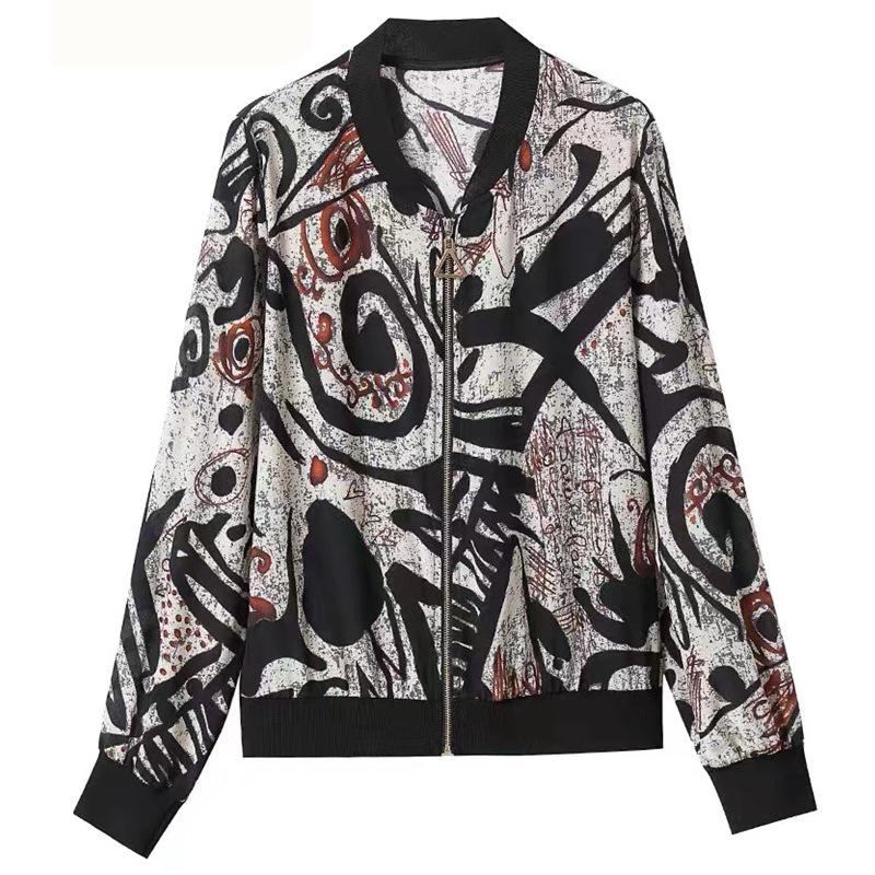 Женская бейсбольная куртка из шифона в стиле ретро — легкая, с длинными рукавами, защита от солнца для весны и лета