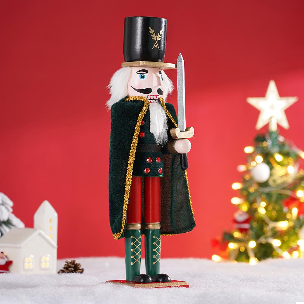38СМ Рождественский Щелкунчик плащ солдат дерево европейское ремесло декоративная фигурка солдата НОВЫЙ ГОД декоративная статуэтка подарок