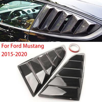Для Ford Mustang 2015-2020 Автомобильные задние жалюзи Боковая накладка на окно Накладка-трим Стикер Вентиляционное отверстие Совок АБС Углеродное волокно Черный Аксессуары
