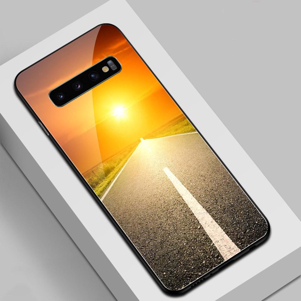 For Samsung S10e Glass Back Cover Case Road Shell Note 8 Case for Galaxy S8 S9 S10 Plus Note 8 9 10 Plus S10e S20 Plus Ultra S22