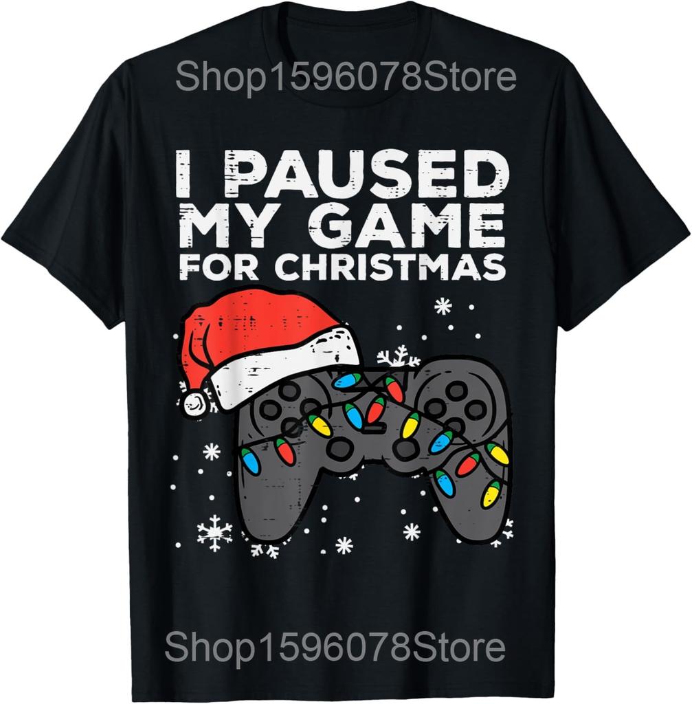 Я поставил игру на паузу, чтобы быть здесь Футболки для видеоигроков Мужские из чистого хлопка Юмор Уличная одежда Футболка с коротким рукавом Унисекс Свободная одежда