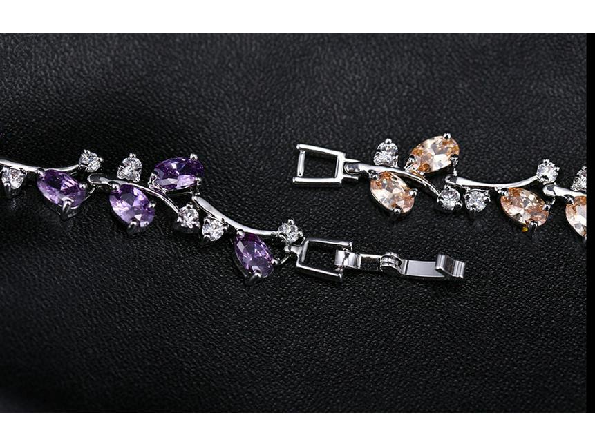 Корейская мода 18K Позолоченный белым золотом циркониевый браслет для женщин