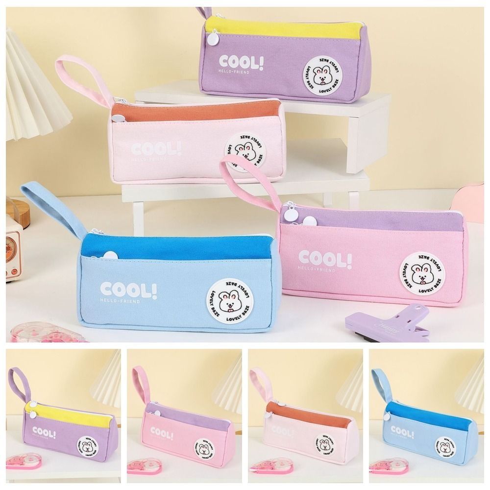 High Aesthetic Value Rabbit Pencil Bag Cartoon Storage Bag Triangle Stationery Bag Women