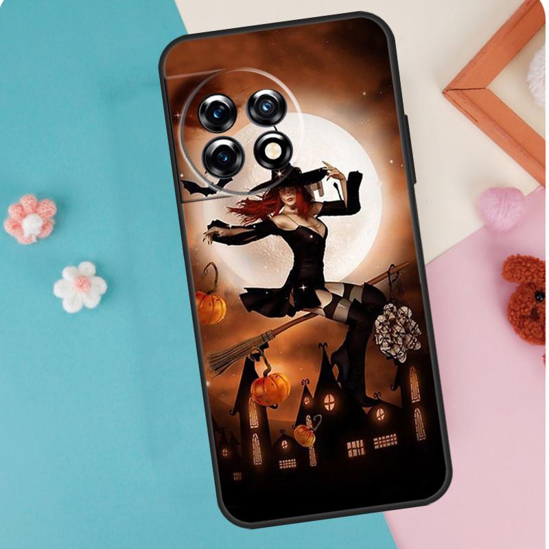 Чехол Halloween Moon Witch Horror для OnePlus 12 11 9 10 Pro 9RT 10T 10R 12R OnePlus Nord N10 N20 CE 2 3 Lite 2T Cover