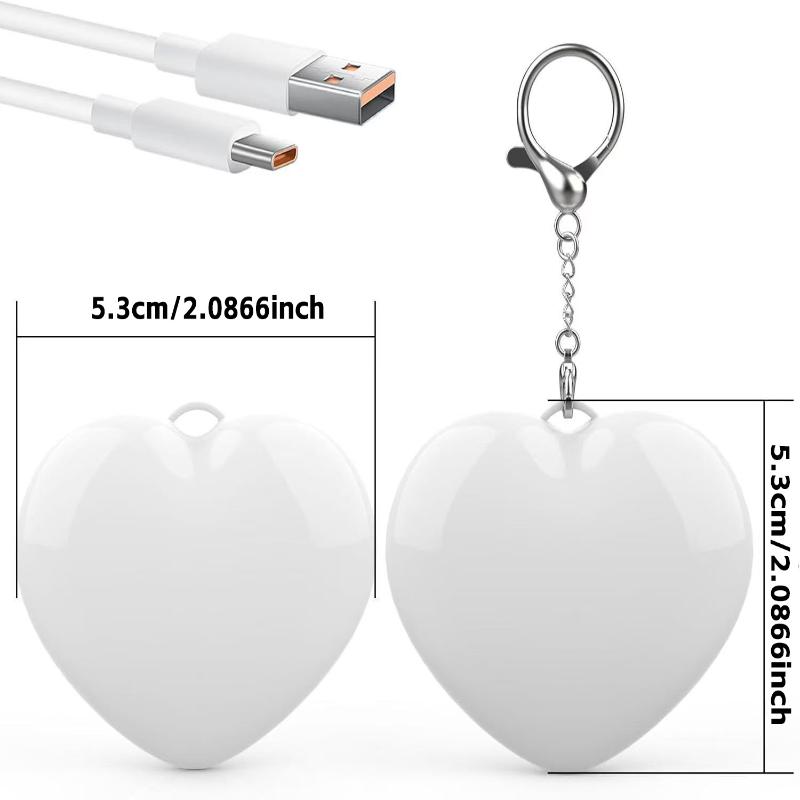 Светодиодный брелок-ночник в форме сердца, перезаряжаемый через USB, мягкое свечение, для украшения рюкзака, подарки для девочек, ночное использование