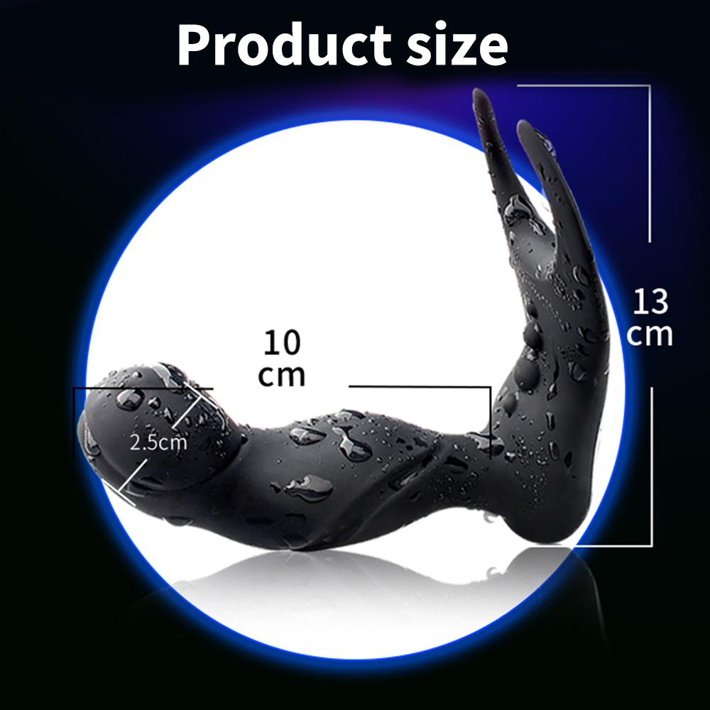 Male Prostate Massage Vibrator Rotation Beads Anal Plug Vibrator Silicone Delay Ejaculation Male Masturbator Sex Toys for Men