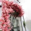 1pc 76cm Artificial Bougainvillea Flower Garland Floor Mounted Vine for Outdoor Wall Arch Wedding Centerpieces Decoration Flower