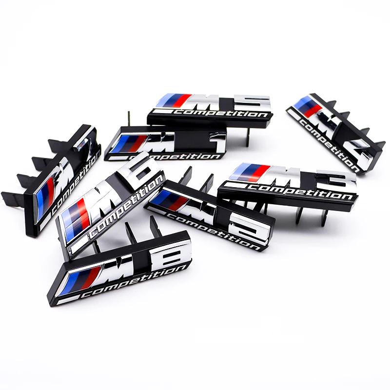 HBSA8 Car Sticker ABS Car Front Grille Emblem M1 M2 M3 M4 M5 M6 M7 X1 X2 X3 X4 X5 X6 X7 For BMW M Competition LOGO Decor Car Styling A